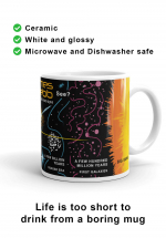 Right-hand view of unique James Webb Space Telescope mug design to commemorate the launch of James Webb and celebrate it as the most powerful space telescope humanity has ever built.